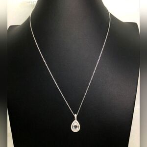Nadri Faceted Crystal Tear Drop Pendant Necklace 18"